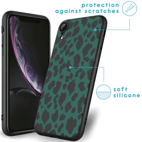 imoshion Coque Design iPhone Xr - Léopard - Vert / Noir