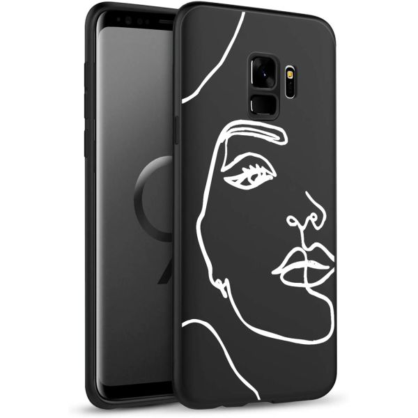 imoshion Coque Design Samsung Galaxy S9 - Visage abstrait - Blanc