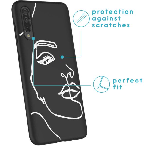 imoshion Coque Design Galaxy A50 / A30s - Visage abstrait - Blanc