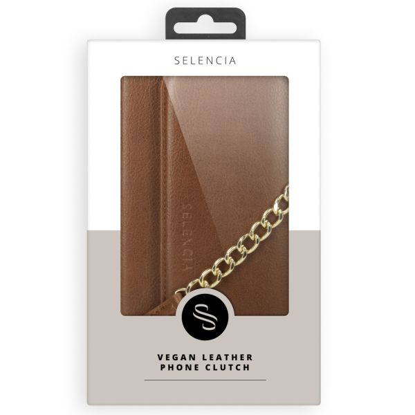 Selencia Pochette amovible en cuir végétalien Eny Galaxy A41 - Brun