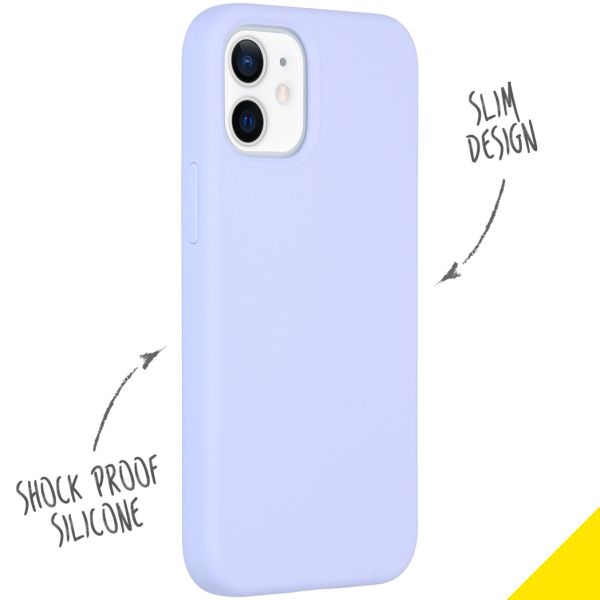 Accezz Coque Liquid Silicone iPhone 12 Mini - Violet