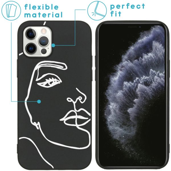 imoshion Coque Design iPhone 12 (Pro) - Visage abstrait - Blanc