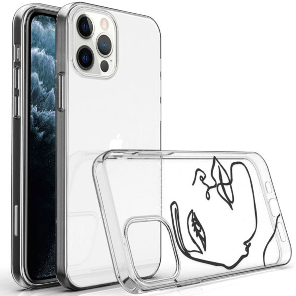 imoshion Coque Design iPhone 12 (Pro) - Visage abstrait - Noir