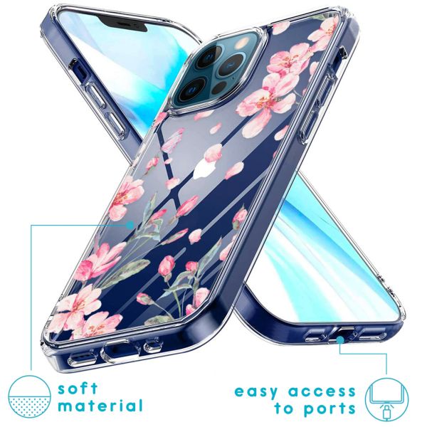 imoshion Coque Design iPhone 12 (Pro) - Fleur - Rose