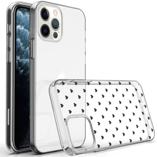 imoshion Coque Design iPhone 12 (Pro) - Cœurs - Noir