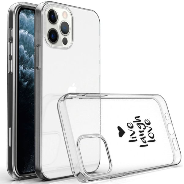 imoshion Coque Design iPhone 12 (Pro) - Live Laugh Love - Noir