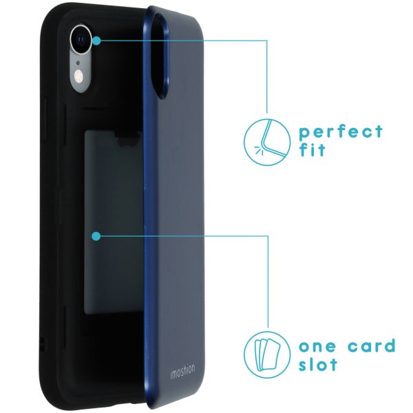 imoshion Coque avec support de passe iPhone Xr - Bleu foncé