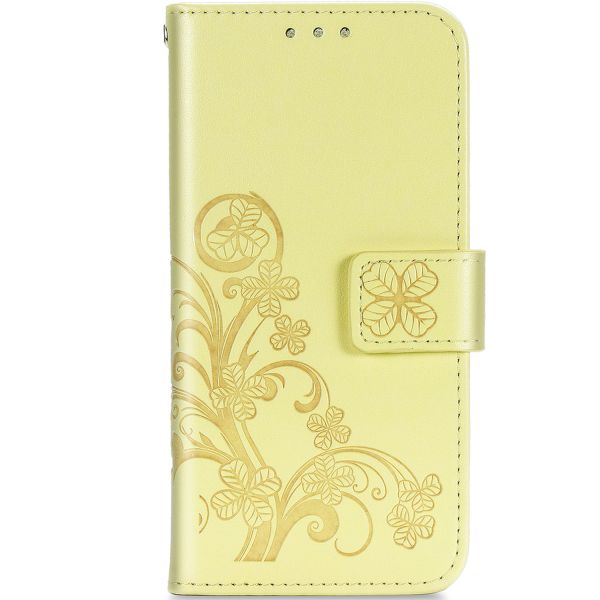 Etui de téléphone Fleurs de Trèfle Galaxy A42 - Jaune