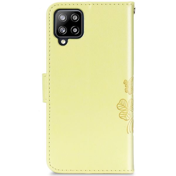 Etui de téléphone Fleurs de Trèfle Galaxy A42 - Jaune