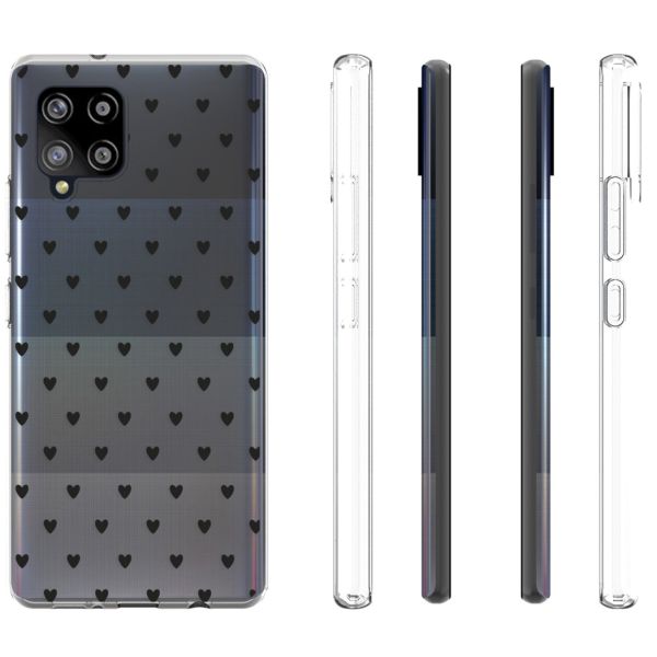 iMoshion Coque Design Samsung Galaxy A42 - Cœurs - Noir