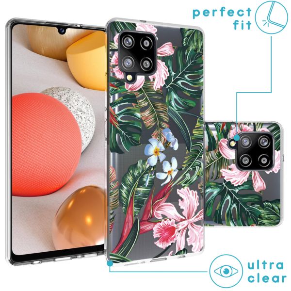 iMoshion Coque Design Samsung Galaxy A42 - Jungle - Vert / Rose