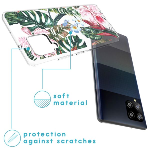 iMoshion Coque Design Samsung Galaxy A42 - Jungle - Vert / Rose