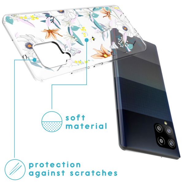 imoshion Coque Design Samsung Galaxy A42 - Fleur - Blanc