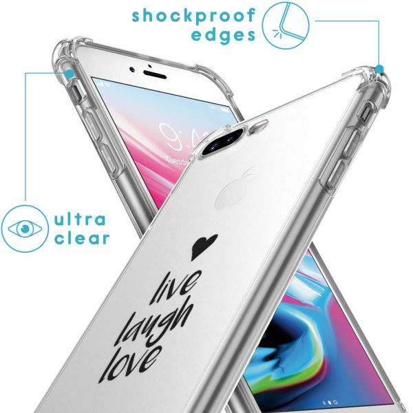 imoshion Coque Design avec cordon iPhone 8 Plus / 7 Plus - Live Laugh Love