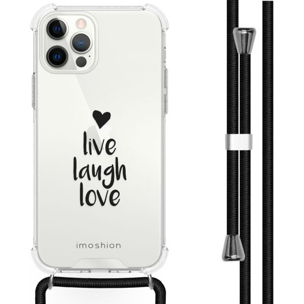 imoshion Coque Design avec cordon iPhone 12 (Pro) - Live Laugh Love