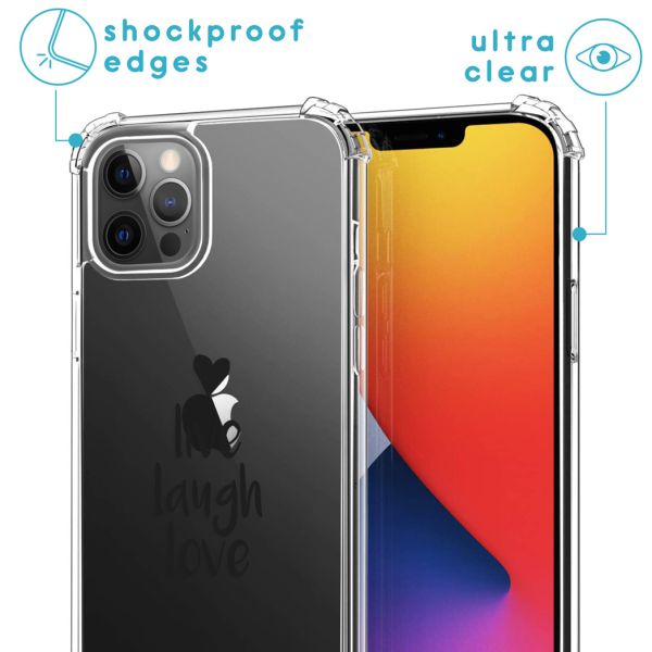 imoshion Coque Design avec cordon iPhone 12 (Pro) - Live Laugh Love