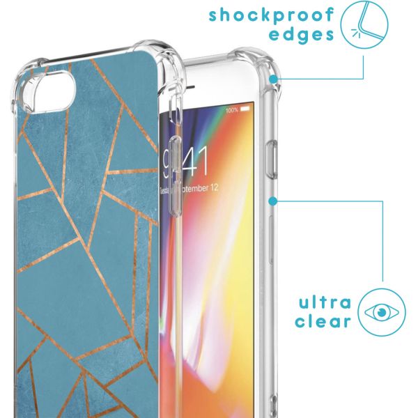 imoshion Coque Design avec cordon iPhone SE (2022 / 2020) / 8 / 7 - Blue Graphic