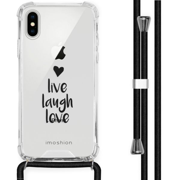 imoshion Coque Design avec cordon iPhone X / Xs - Live Laugh Love