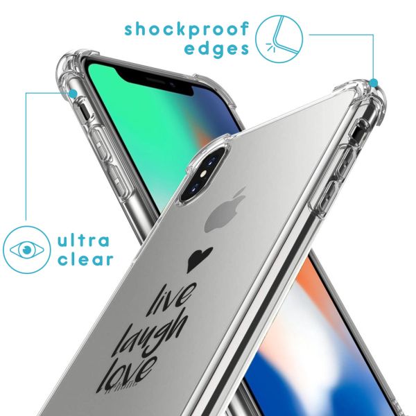 imoshion Coque Design avec cordon iPhone X / Xs - Live Laugh Love