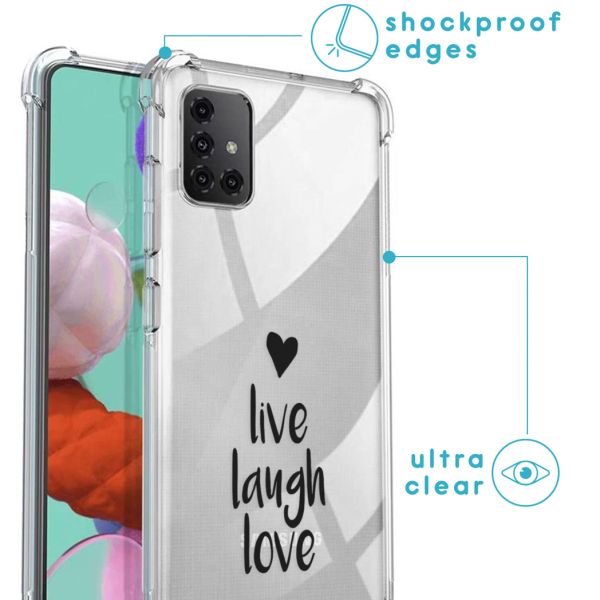 imoshion Coque Design avec cordon Samsung Galaxy A51 - Live Laugh Love