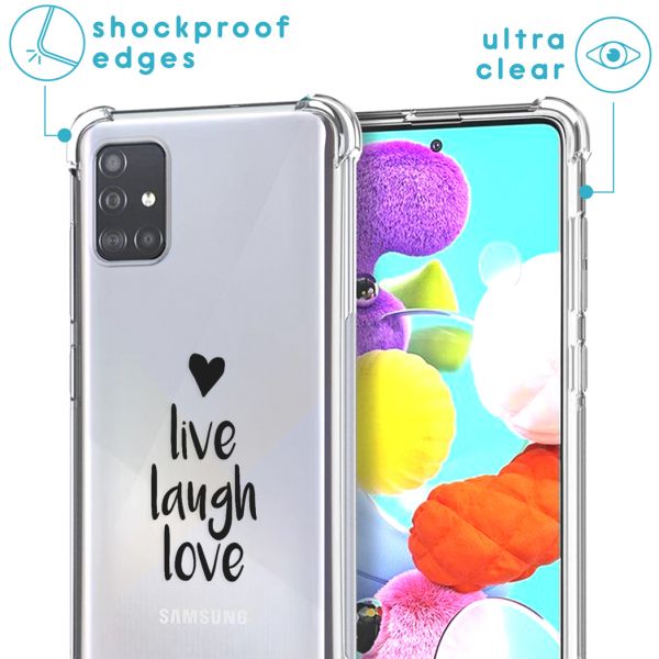 imoshion Coque Design avec cordon Samsung Galaxy A71 - Live Laugh Love