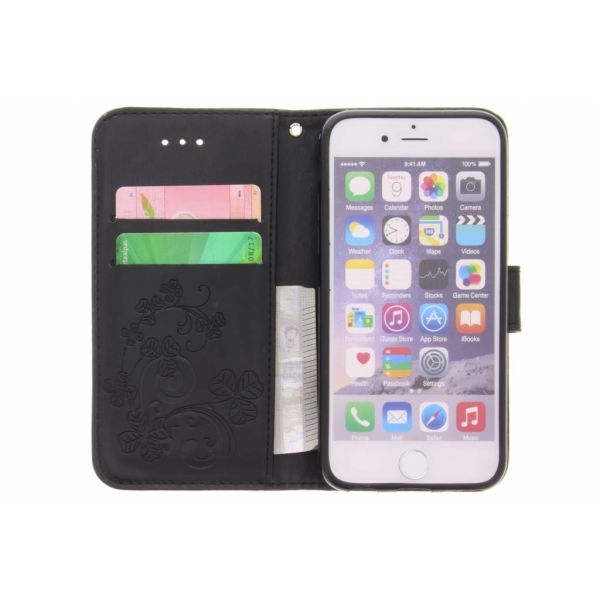 Etui de téléphone Fleurs de Trèfle iPhone 6 / 6s - Noir