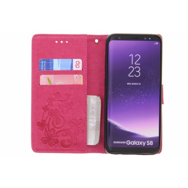 Etui de téléphone Fleurs de Trèfle Samsung Galaxy S8 - Rose