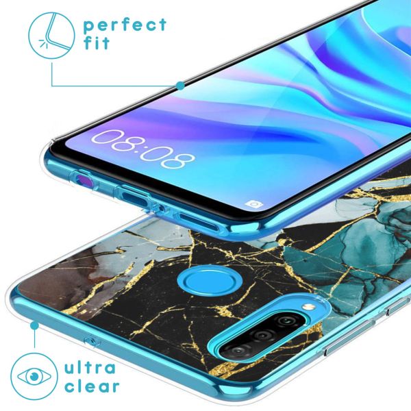 imoshion Coque Design Huawei P30 Lite - Marbre - Bleu