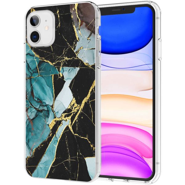 imoshion Coque Design iPhone 11 - Marbre - Bleu