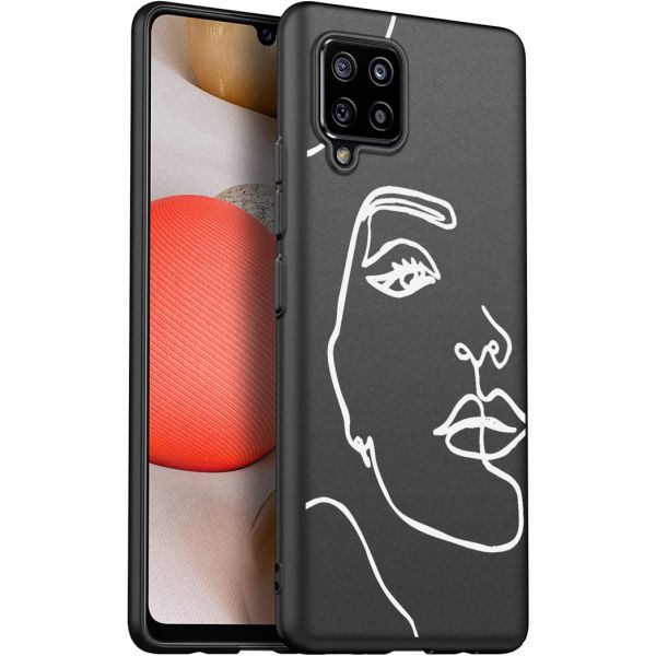 imoshion Coque Design Samsung Galaxy A42 - Visage abstrait - Blanc