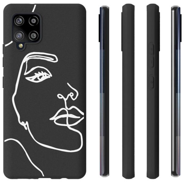 imoshion Coque Design Samsung Galaxy A42 - Visage abstrait - Blanc