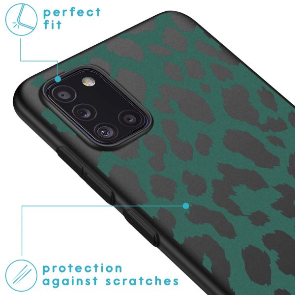 iMoshion Coque Design Samsung Galaxy A31 - Léopard - Vert / Noir