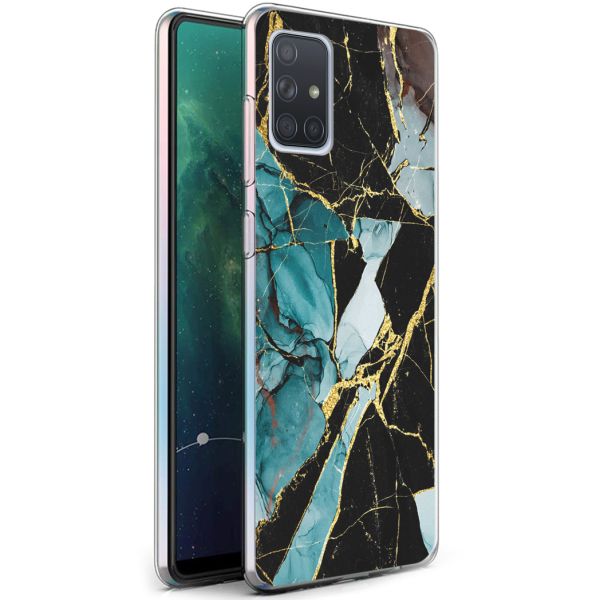 imoshion Coque Design Samsung Galaxy A71 - Marbre - Bleu