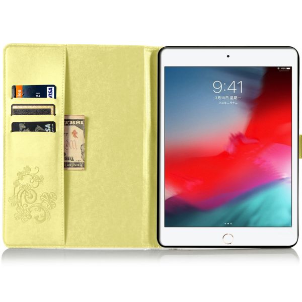 Coque Fleurs de Trèfle iPad 9 (2021) 10.2 pouces / iPad 8 (2020) 10.2 pouces / iPad 7 (2019) 10.2 pouces - Jaune