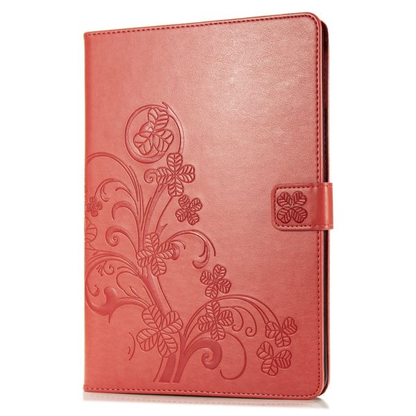 Coque Fleurs de Trèfle iPad 6 (2018) 9.7 pouces / iPad 5 (2017) 9.7 pouces - Rouge