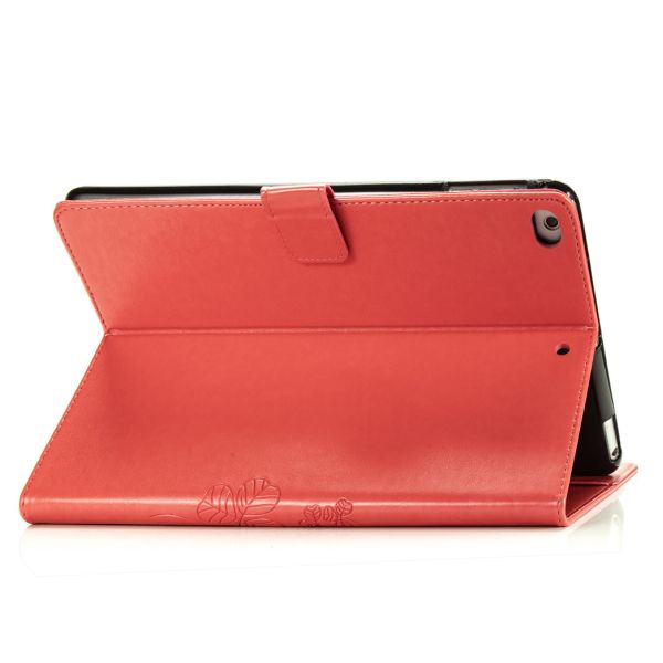 Coque Fleurs de Trèfle iPad 6 (2018) 9.7 pouces / iPad 5 (2017) 9.7 pouces - Rouge