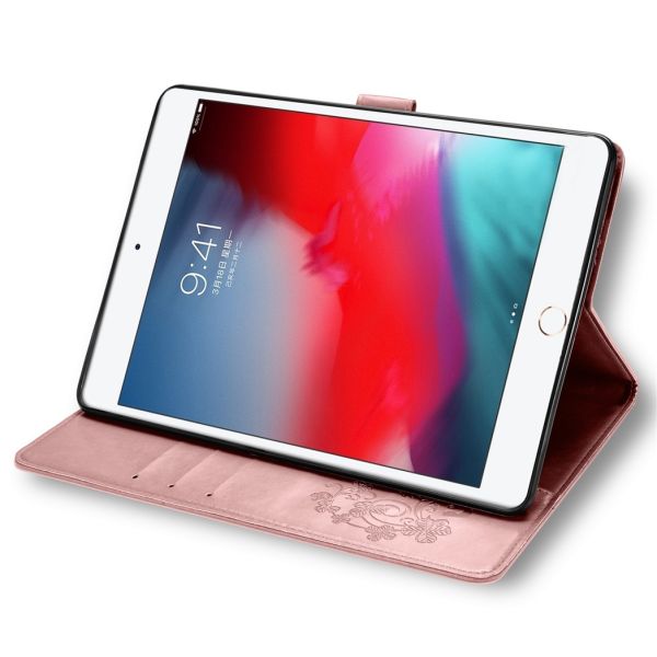 Coque Fleurs de Trèfle iPad 6 (2018) 9.7 pouces / iPad 5 (2017) 9.7 pouces - Rose champagne