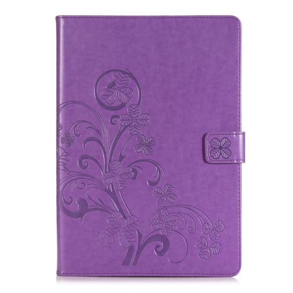 Coque Fleurs de Trèfle iPad 6 (2018) 9.7 pouces / iPad 5 (2017) 9.7 pouces - Violet