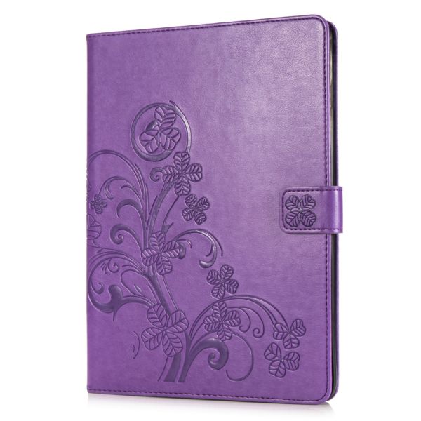 Coque Fleurs de Trèfle iPad 6 (2018) 9.7 pouces / iPad 5 (2017) 9.7 pouces - Violet