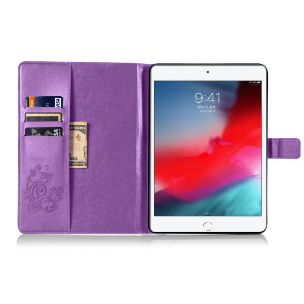 Coque Fleurs de Trèfle iPad 6 (2018) 9.7 pouces / iPad 5 (2017) 9.7 pouces - Violet