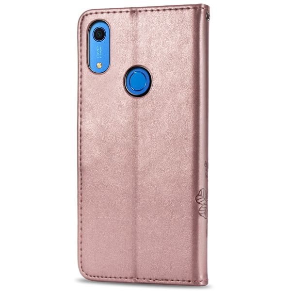 Etui de téléphone Fleurs de Trèfle Huawei Y6 (2019) - Rose