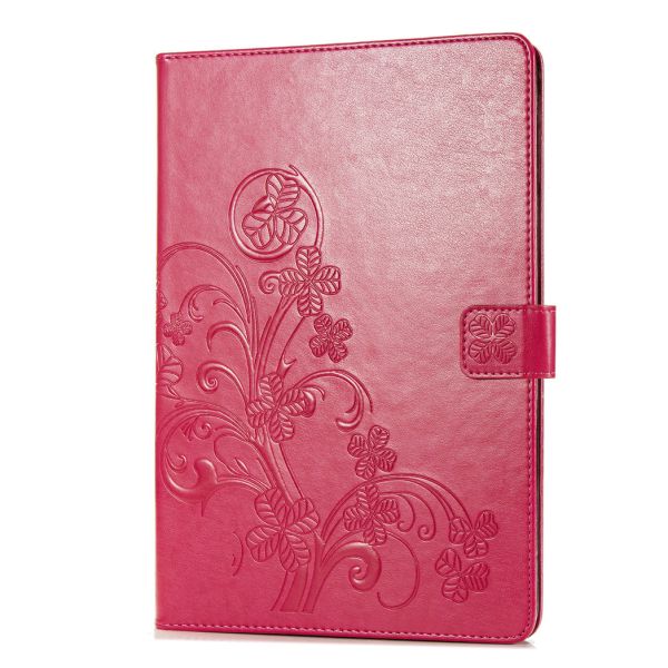 Coque Fleurs de Trèfle iPad 6 (2018) 9.7 pouces / iPad 5 (2017) 9.7 pouces - Fuchsia