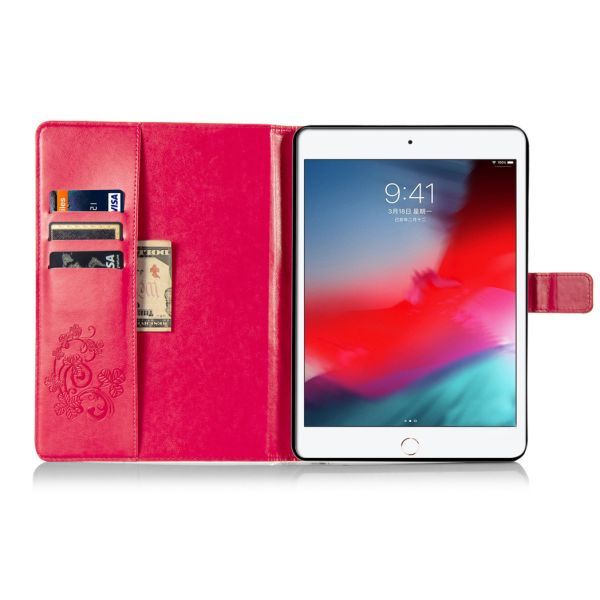 Coque Fleurs de Trèfle iPad 6 (2018) 9.7 pouces / iPad 5 (2017) 9.7 pouces - Fuchsia