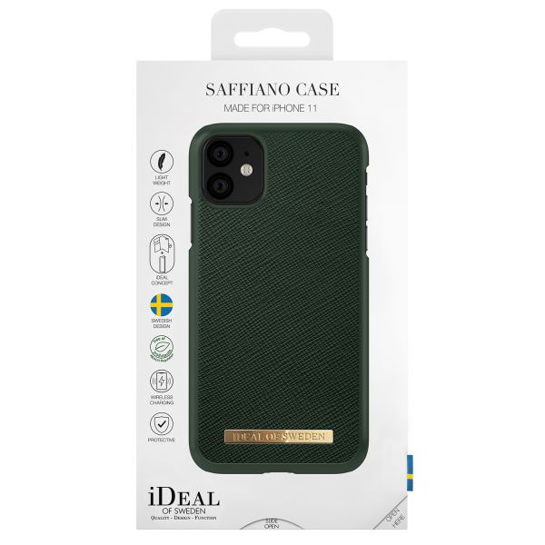 iDeal of Sweden Coque Saffiano iPhone 11 - Vert