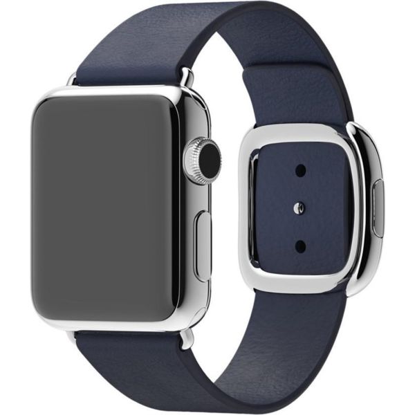 Apple Leather Band Modern Buckle Apple Watch Series 1-9 / SE - 38/40/41 mm / Series 10 - 42 mm - Taille L - Bleu