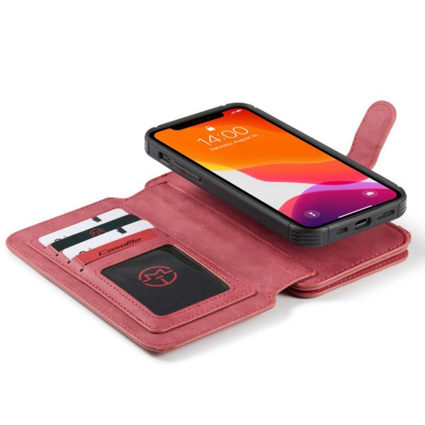 CaseMe Étui luxe 2-en-1 à rabat iPhone 12 Mini - Rouge