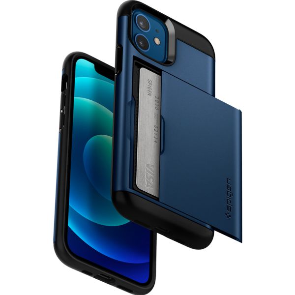 Spigen Coque Slim Armor CS iPhone 12 (Pro) - Bleu foncé