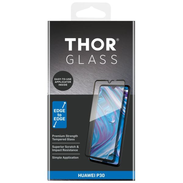 THOR Protection d'écran en verre trempé complète + Apply Frame Huawei P30