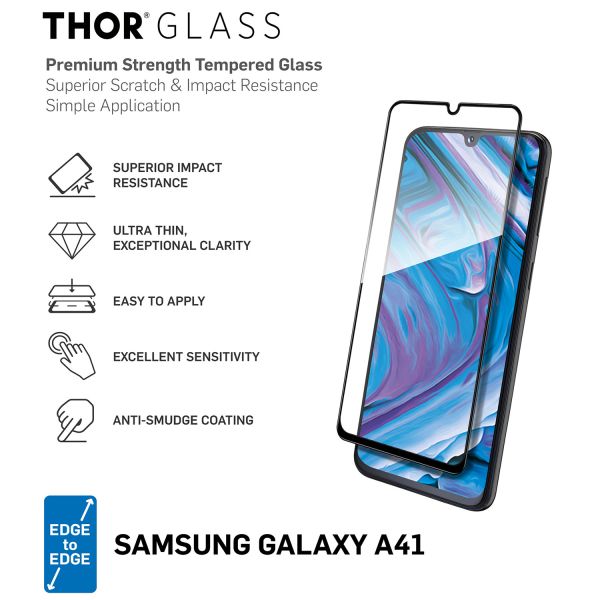 THOR Protection d'écran en verre trempé complète + Apply Frame Samsung Galaxy A41