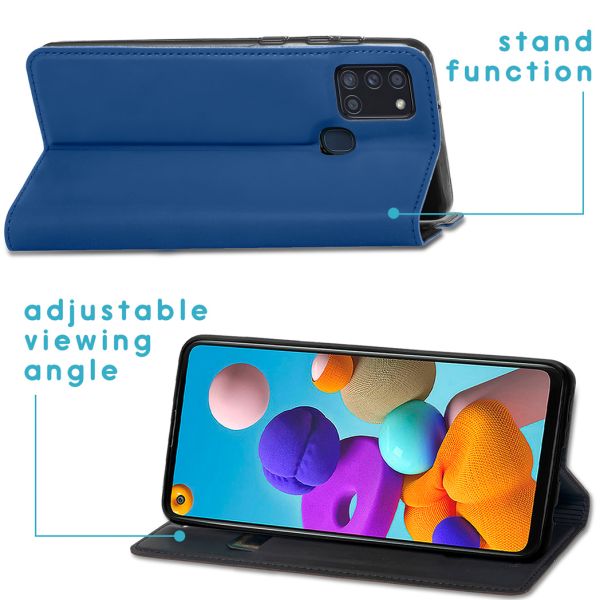 imoshion Étui de téléphone Slim Folio Samsung Galaxy A21s - Bleu